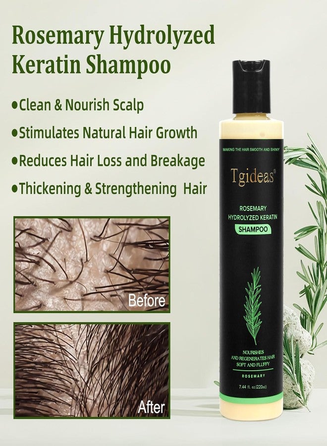 Tgideas Organic Rosemary Hair Growth Shampoo for Women and Men-Natural Thickening & Strengthening Shampoo with Hydrolyzed Keratin for Thinning Hair & Hair Loss 7.4 fl.oz - 2 Packs - Image 2